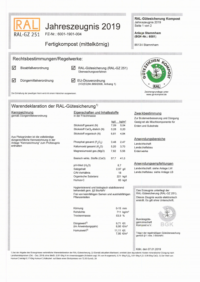 Jahreszeugnis 2019 Fertigkompost mittelkörnig
